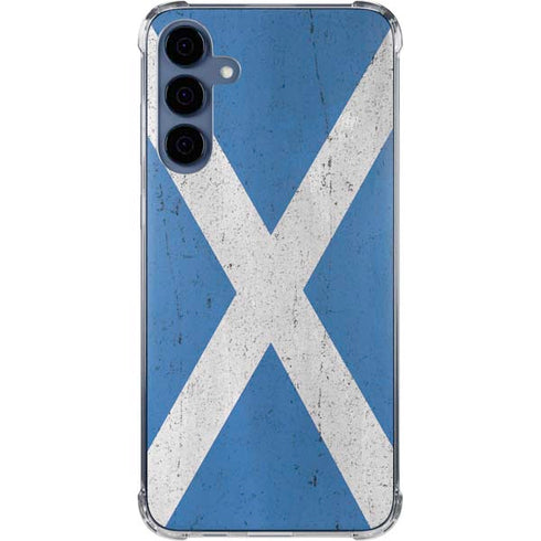 Scotland Flag Distressed Galaxy A55 5G Clear Case