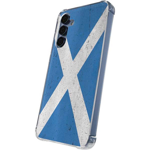Scotland Flag Distressed Galaxy A55 5G Clear Case