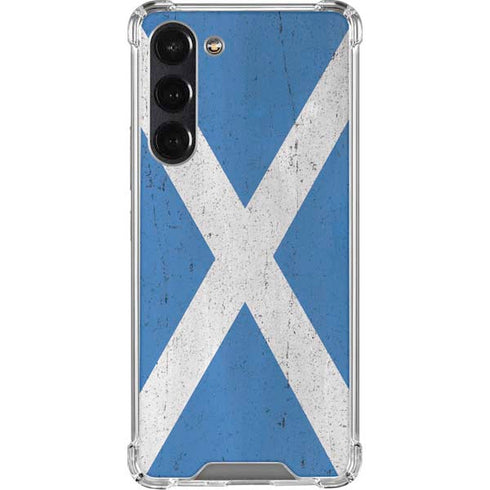 Scotland Flag Distressed Galaxy S24 FE Clear Case