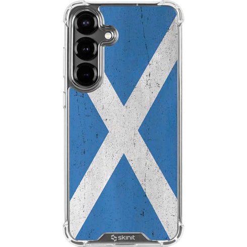 Scotland Flag Distressed Galaxy S26 Clear Case