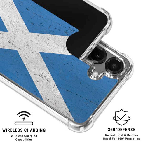 Scotland Flag Distressed Galaxy S26 Clear Case