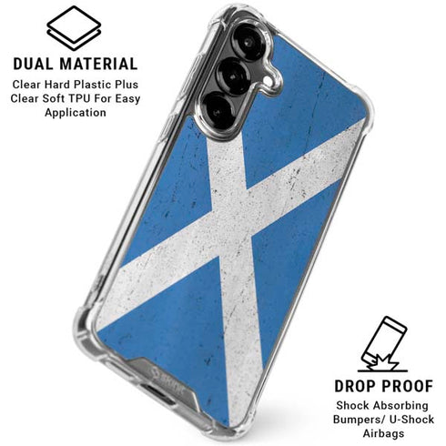 Scotland Flag Distressed Galaxy S26 Plus Clear Case