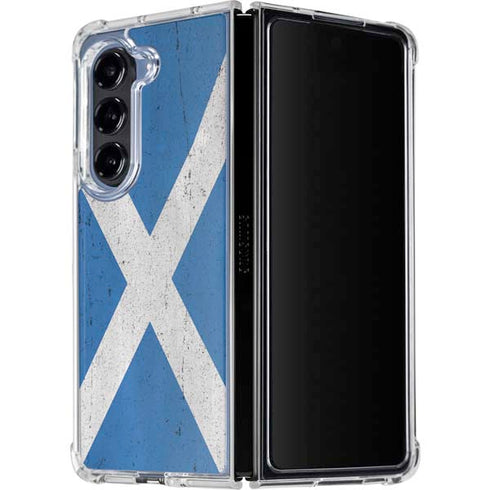 Scotland Flag Distressed Galaxy Z Fold5 5G Clear Case