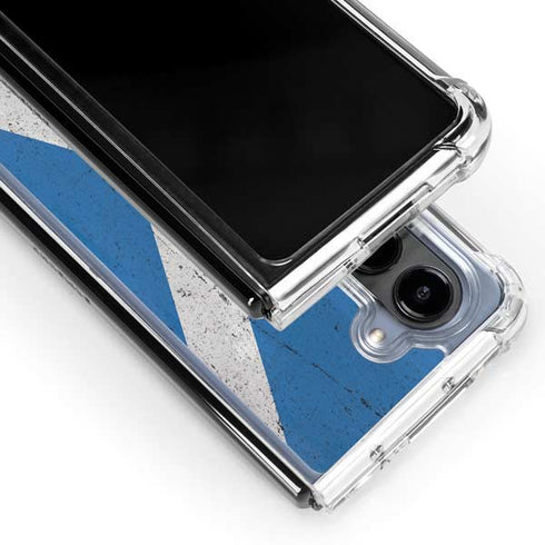 Scotland Flag Distressed Galaxy Z Fold5 5G Clear Case