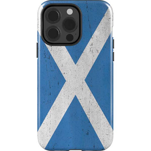 Scotland Flag Distressed iPhone 15 Pro Impact Case