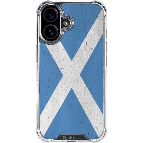 Scotland Flag Distressed iPhone 16 Plus Clear Case