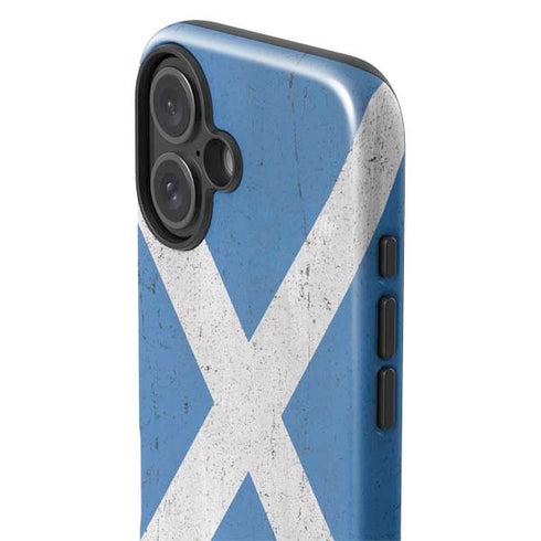 Scotland Flag Distressed iPhone 16 Plus Impact Case
