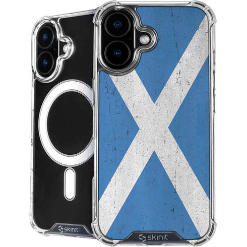 Scotland Flag Distressed iPhone 16 Plus MagSafe Case
