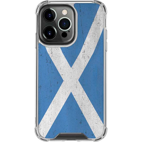 Scotland Flag Distressed iPhone 16 Pro Clear Case