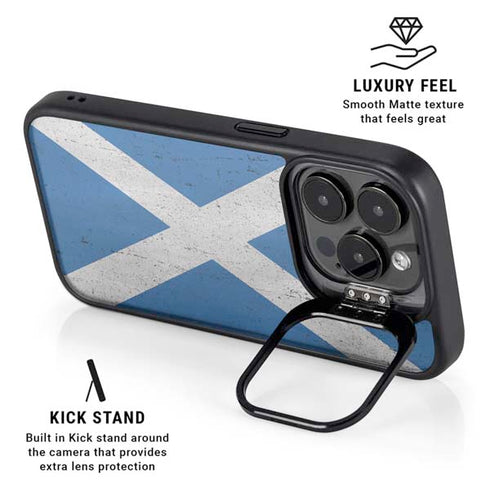 Scotland Flag Distressed iPhone 16 Pro Kickstand Case