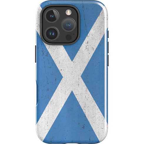 Scotland Flag Distressed iPhone 16 Pro Max Impact Case