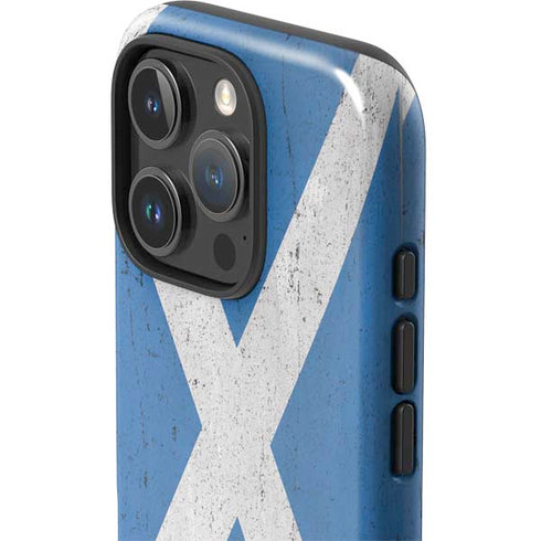 Scotland Flag Distressed iPhone 16 Pro Max Impact Case