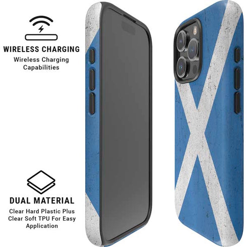 Scotland Flag Distressed iPhone 16 Pro Max Magsafe Impact Case