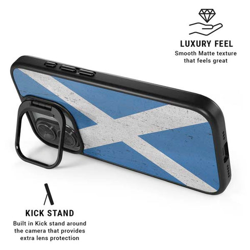 Scotland Flag Distressed iPhone 17 Kickstand Case