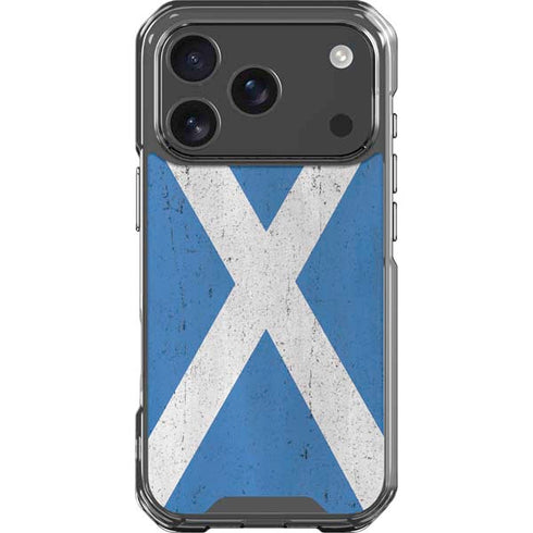 Scotland Flag Distressed iPhone 17 Pro Clear Case