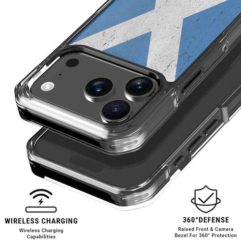 Scotland Flag Distressed iPhone 17 Pro Clear Case