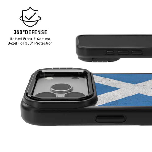 Scotland Flag Distressed iPhone 17 Pro Kickstand Case