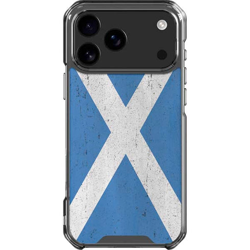Scotland Flag Distressed iPhone 17 Pro Max Clear Case