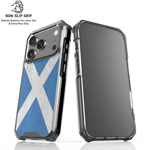 Scotland Flag Distressed iPhone 18 Pro Clear Case