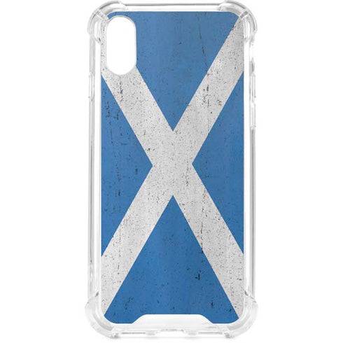 Scotland Flag Distressed iPhone XS Clear Case