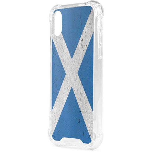 Scotland Flag Distressed iPhone XS Clear Case