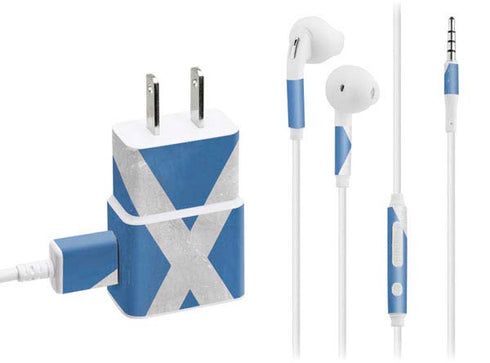 Scotland Flag Distressed Phone Charger Skin