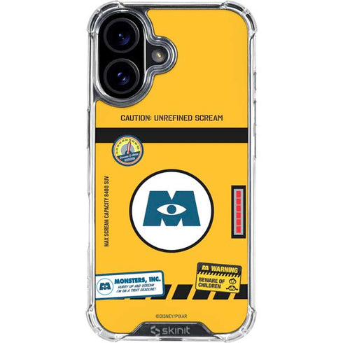 Disney Monsters Inc. Scream Canister iPhone 16 Plus Clear Case