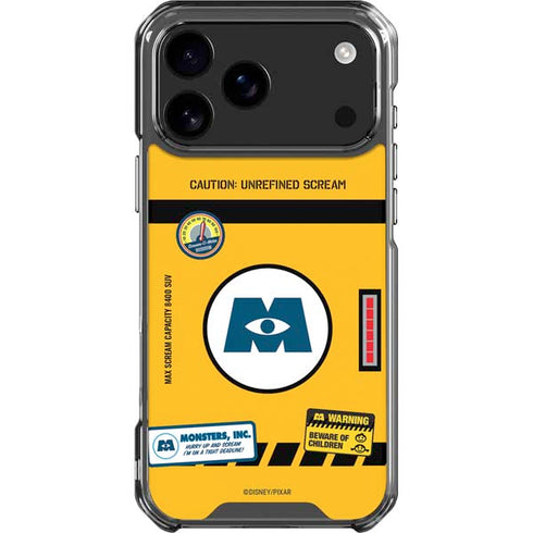 Disney Monsters Inc. Scream Canister iPhone 17 Pro Max Clear Case