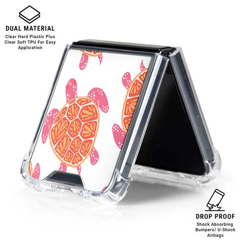 Sea Turtles by Cat Coq Galaxy Z Flip6 Clear Case