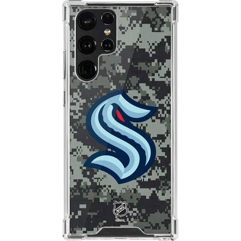 NHL Seattle Kraken Camo Galaxy S22 Ultra Clear Case