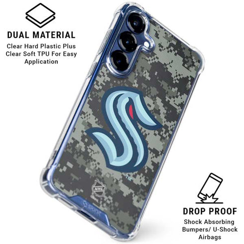 NHL Seattle Kraken Camo Galaxy S25 Clear Case