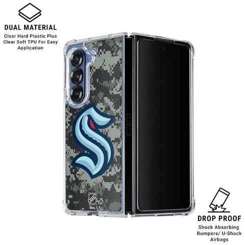 NHL Seattle Kraken Camo Galaxy Z Fold6 Clear Case