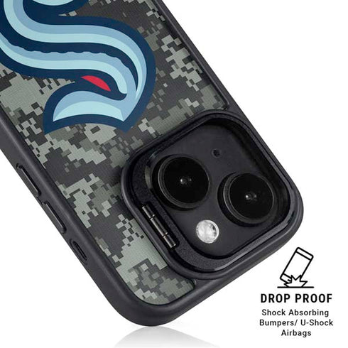 NHL Seattle Kraken Camo iPhone 14 Kickstand Case