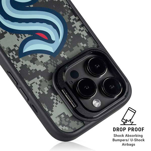 NHL Seattle Kraken Camo iPhone 14 Pro Max Kickstand Case