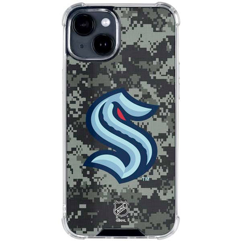 NHL Seattle Kraken Camo iPhone 15 Clear Case