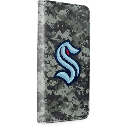 NHL Seattle Kraken Camo iPhone 15 Plus Folio Case