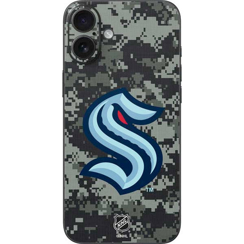NHL Seattle Kraken Camo iPhone 16 Plus Skin