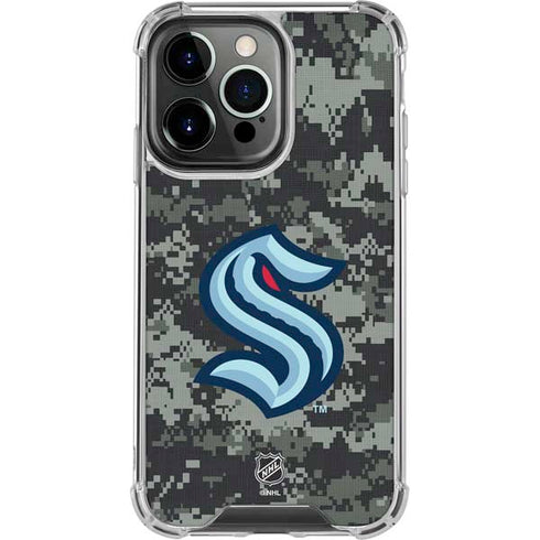 NHL Seattle Kraken Camo iPhone 16 Pro Clear Case