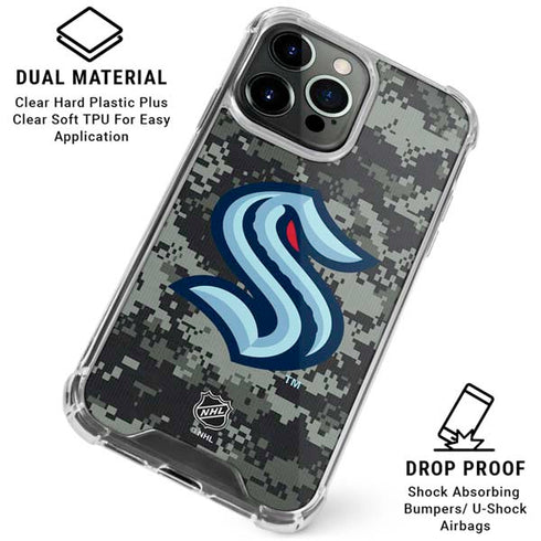 NHL Seattle Kraken Camo iPhone 16 Pro Clear Case