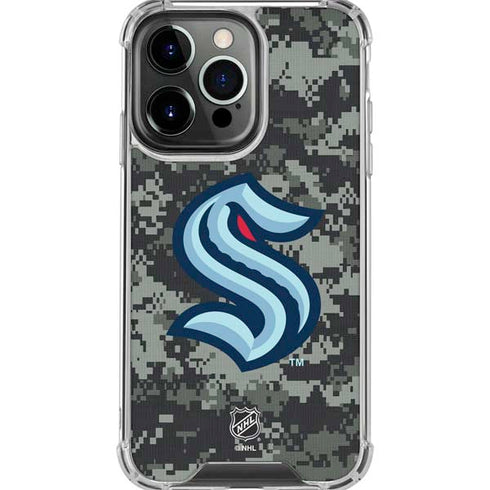 NHL Seattle Kraken Camo iPhone 16 Pro Max Clear Case