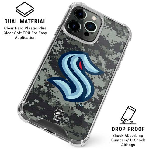 NHL Seattle Kraken Camo iPhone 16 Pro Max Clear Case