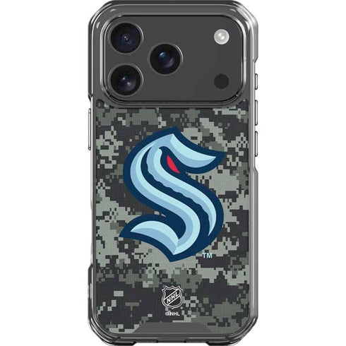 NHL Seattle Kraken Camo iPhone 18 Pro Clear Case