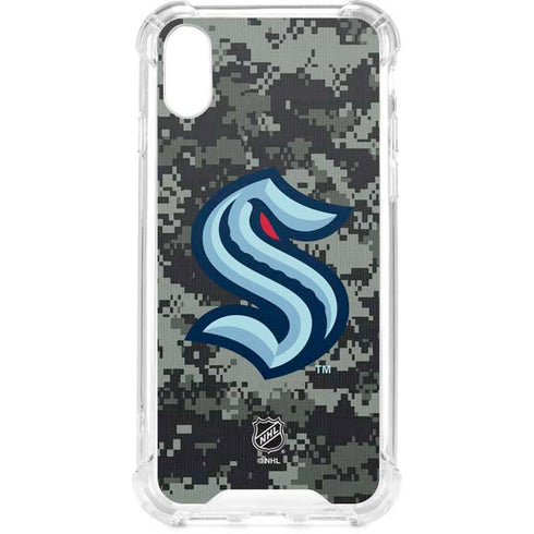 NHL Seattle Kraken Camo iPhone XS Clear Case
