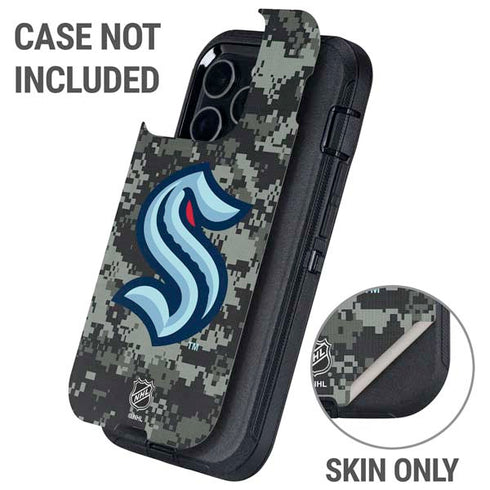 NHL Seattle Kraken Camo Otterbox Defender iPhone Skin