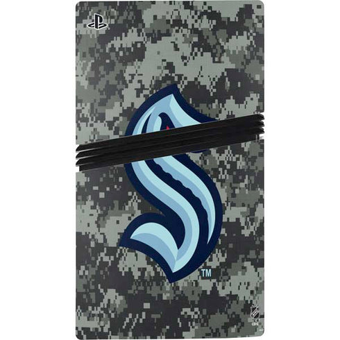 NHL Seattle Kraken Camo PS5 Pro Disk Console Skin