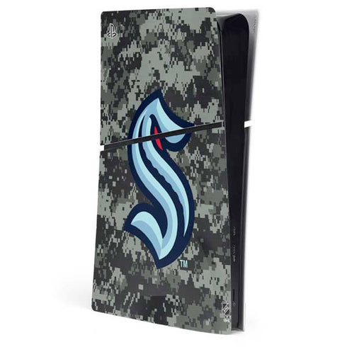 NHL Seattle Kraken Camo PS5 Slim Digital Edition Console Skin