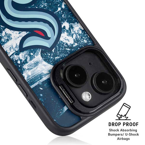 NHL Seattle Kraken Frozen iPhone 15 Kickstand Case