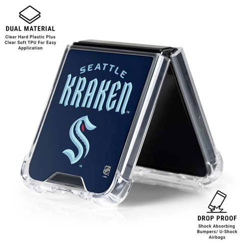 NHL Seattle Kraken Script Galaxy Z Flip6 Clear Case