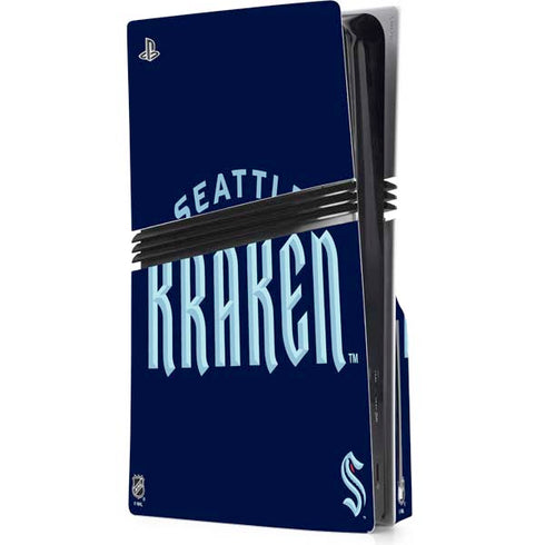 NHL Seattle Kraken Script PS5 Pro Disk Console Skin