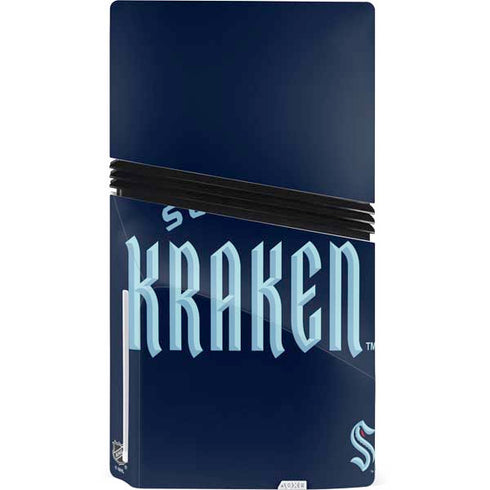 NHL Seattle Kraken Script PS5 Pro Disk Console Skin